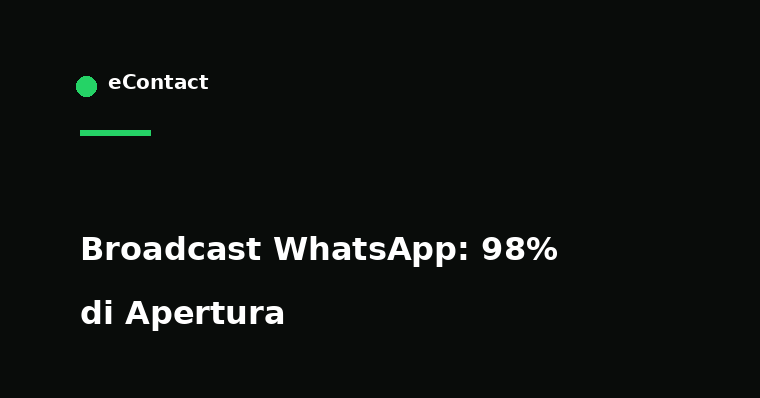 Broadcast WhatsApp: newsletter con il 98% di tasso di apertura - eContact