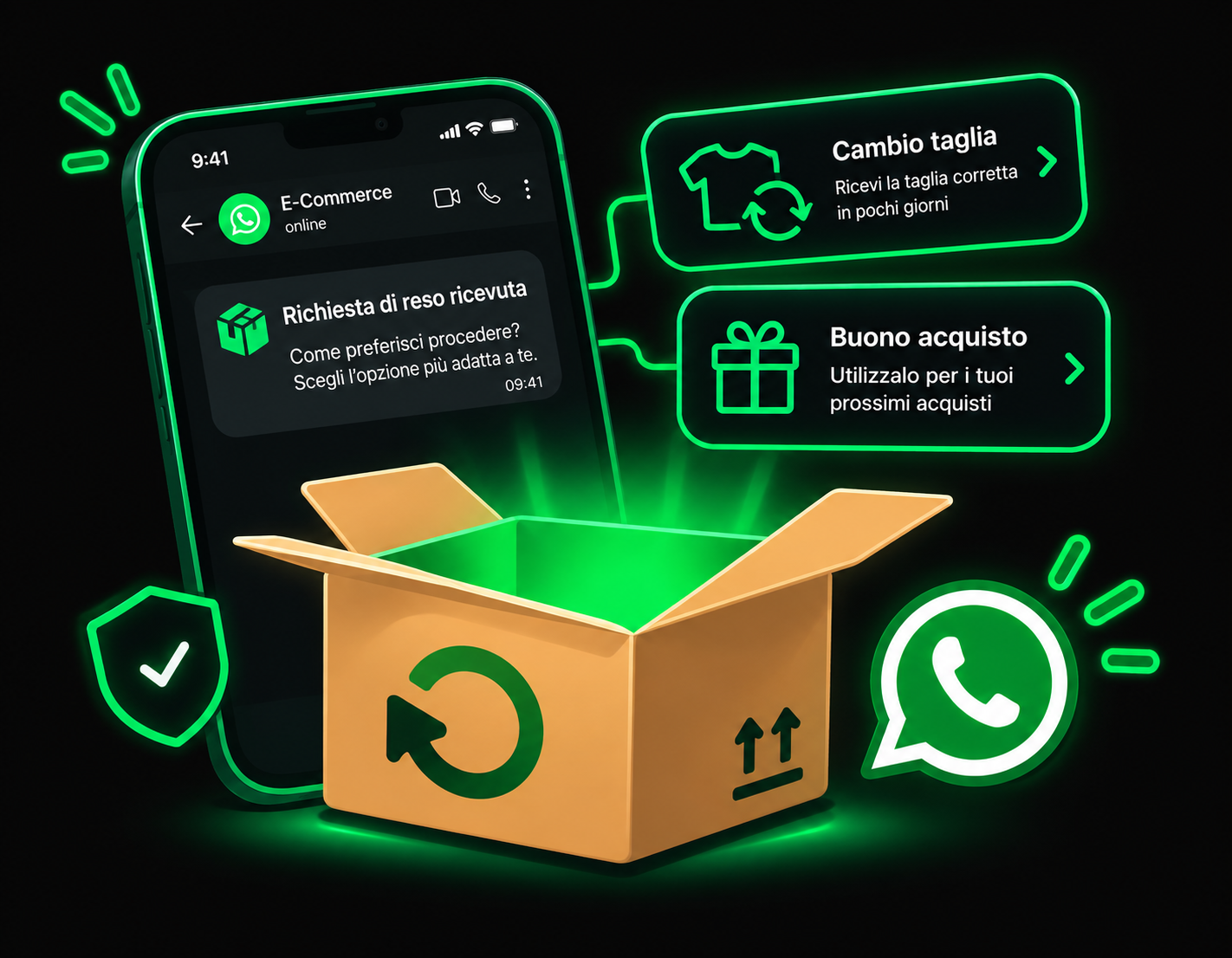 Gestione resi e cambi su WhatsApp